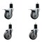 Service Caster 4'' Thermoplastic Rubber Swivel 1-3/4'' Expanding Stem Caster Set 2 Total Lock Brakes, 4PK SCC-EXTTL20S414-TPRB-2-S-2-134 - alternate 1